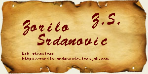 Zorilo Srdanović vizit kartica